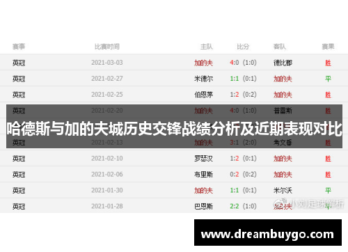 哈德斯与加的夫城历史交锋战绩分析及近期表现对比